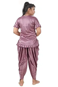 PHKMALL Women Top  Pyjama Set Pink Solid-thumb2