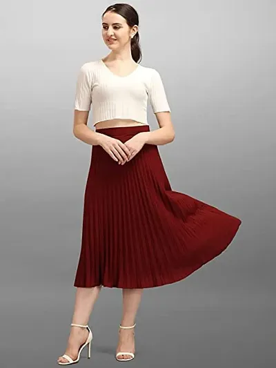 PHKMALL Women's/Girl's Midi Skirt