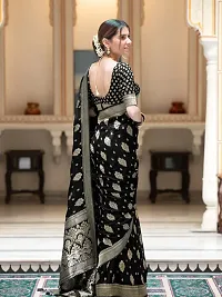 Beautiful Silk Blend Jacquard Saree with Blouse piece-thumb2