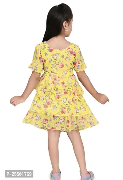 Stylish Fancy Designer Yellow Cotton Frocks Dresses For Girls Pack Of 1-thumb3