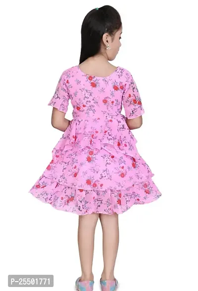 Stylish Fancy Designer Pink Cotton Frocks Dresses For Girls Pack Of 1-thumb2