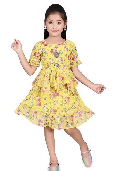 Girls Floral Printed Frock