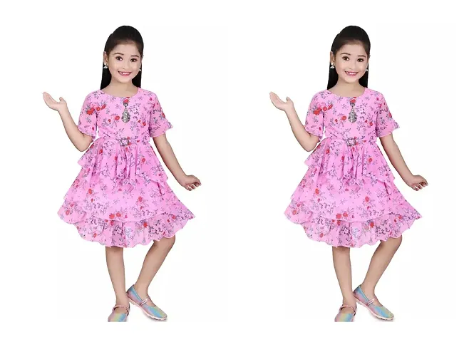 Girls Floral Printed Frock Combo