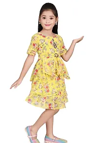 Stylish Fancy Designer Yellow Cotton Frocks Dresses For Girls Pack Of 1-thumb1