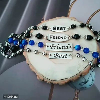 Shiv Jagdamba Friendship Day Couple Beaded Multicolor Metal Bracelet For Friend ShivBrCombo127