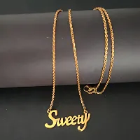 Sullery  Sweety Letter Locketnbsp;Gold  Stainless Steel Pendant Necklace Chain For Men And Women-thumb3