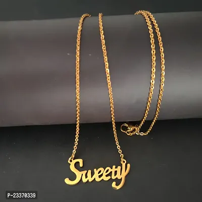 Sullery  Sweety Letter Locketnbsp;Gold  Stainless Steel Pendant Necklace Chain For Men And Women-thumb4