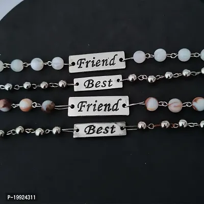 Shiv Jagdamba Friendship Day Couple Beaded Multicolor Metal Bracelet For Friend ShivBrCombo125