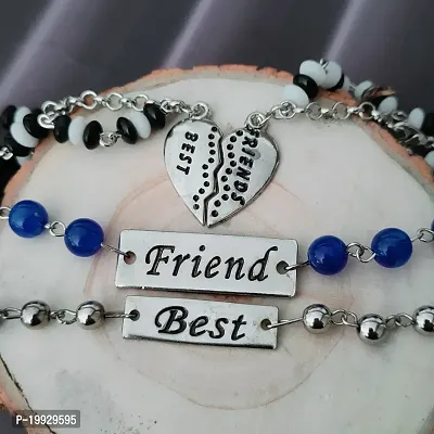 Shiv Jagdamba Friendship Day Couple Beaded Multicolor Metal Bracelet For Friend ShivBrCombo140