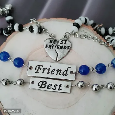 Shiv Jagdamba Friendship Day Couple Beaded Multicolor Metal Bracelet For Friend ShivBrCombo141