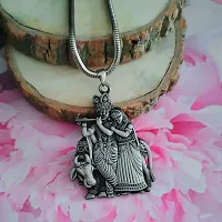 Anish NX Religious Shri Radha Krishna Idol With Cow Grey Zinc, Metal  Pendant Necklace Chain For Men And Women-thumb4