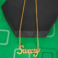 Sullery  Sweety Letter Locketnbsp;Gold  Stainless Steel Pendant Necklace Chain For Men And Women-thumb2