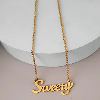 Sullery  Sweety Letter Locketnbsp;Gold  Stainless Steel Pendant Necklace Chain For Men And Women-thumb1