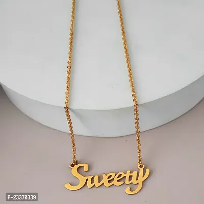 Sullery  Sweety Letter Locketnbsp;Gold  Stainless Steel Pendant Necklace Chain For Men And Women-thumb2