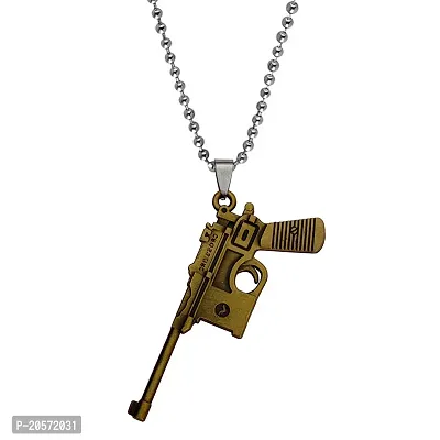 Sullery Pistol Long Gunnbsp;Bronze, Silve Stainless Steel  Pendant Necklace Chain For Men And Women-thumb0