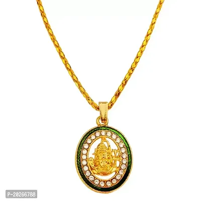 Sullery Religious Shiv Bholenath Mahadev Shankarnbsp;Gold  Brass  Pendant Necklace Chain For Men And Women-thumb2
