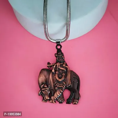 Sullery Religious Lord Krishna with Cow Idol Snake Chain