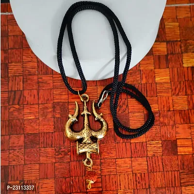 Sullery Lord Elegant Shiv Trishul Damaru With Panchmukhi Rushrasha Bead