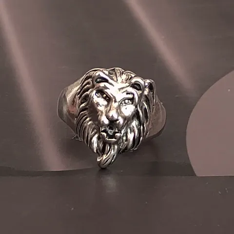 Sujal ImpexBikers jewelry Retro Biker Men Plated Lion Head Ring Metal Ring For Men And Women