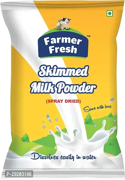 Farmer Fresh All-Natural skimmed Milk Powder - 100% Pure, Non-Fat Dry Milk ndash; 1 kg Pack - Perfect for Tea  Coffee for Everyday use-thumb0