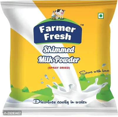 Farmer Fresh All-Natural skimmed Milk Powder - 100% Pure, Non-Fat Dry Milk ndash; 500 gm - Perfect for Tea  Coffee for Everyday use-thumb0