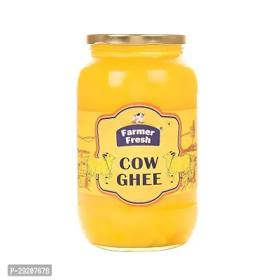 Farmer Fresh 1L Glass Jar of 100% Pure and Natural Highly Nutritious Desi Ghee Easy Digestion Traditional Rich Flavor for Cooking and Ayurvedic Benefits