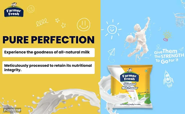 Farmer fresh all-natural skimmed milk powder perfect for tea  coffee for daily use - 100% pure cow milk non-fat dry milk - 500 gm-thumb0