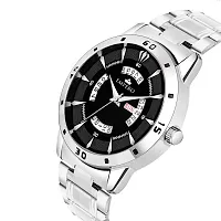 EMPERO-12 Silver Stainless Steel Day and Date Analog Mens Watch-thumb3