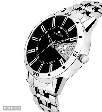 EMPERO-13 Silver Stainless Steel Day and Date Analog Mens Watch-thumb3