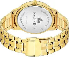 EMPERO-52 Gold Stainless Steel Date Adjustable Strap Lock Display Analog Mens Watch-thumb3