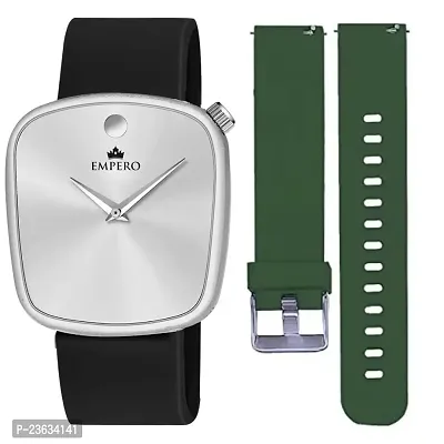 EMPERO  1 Square Watch With (22mm) 2 Silicone Smartwatch Strap Combo Analog Watch - For Men  Women