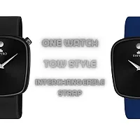 EMPERO  1 Square Watch With (22mm) 2 Silicone Smartwatch Strap Combo Analog Watch - For Men  Women-thumb1