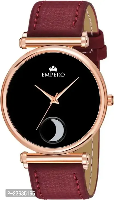 EMPERO -3D Glass Leather Analog Men's Watch