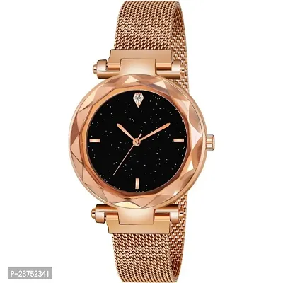 EMPERO - Crystal Glass Copper Metal Magnet Strap Analog Womens Watch