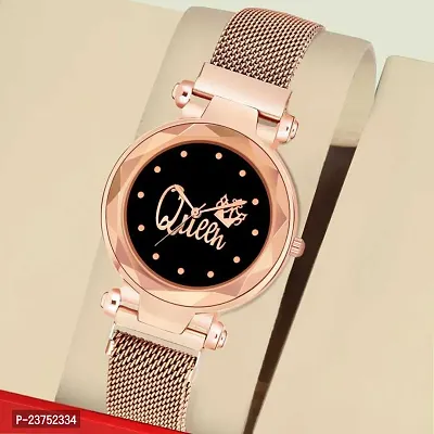EMPERO - Crystal Glass Copper Metal Magnet Strap Analog Womens Watch