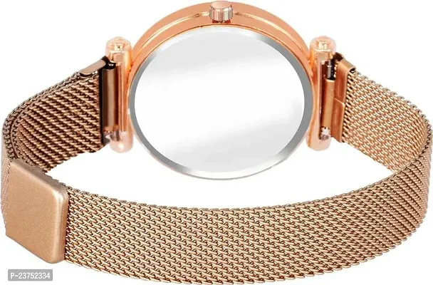 EMPERO - Crystal Glass Copper Metal Magnet Strap Analog Womens Watch-thumb4