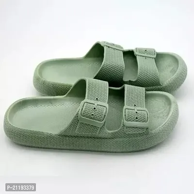 Elegant Green EVA Solid Slippers For Women