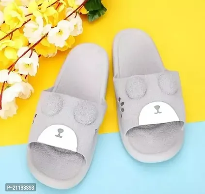 Elegant Grey EVA Solid Slippers For Women