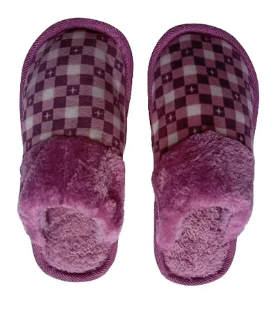 Elegant Fur Solid Slippers For Women