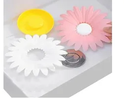 Awsome  Flower Shape portable Soap Dish Holder Soap Case (3Pc)-thumb2