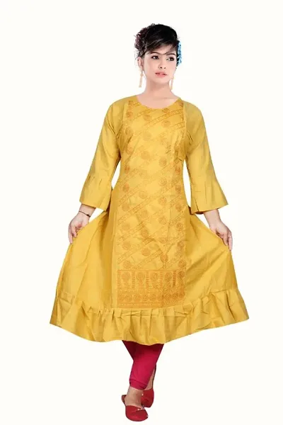 Elite Rayon Embroidered &nbsp;A-Line Kurta For Women