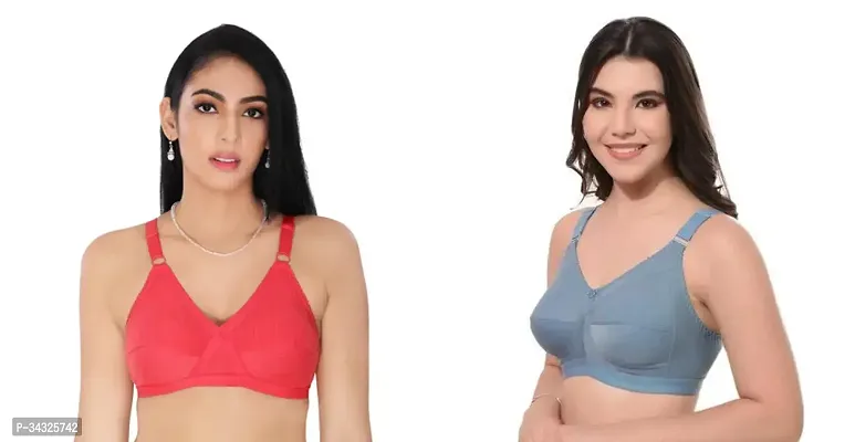 Stylish Cotton Solid Bras For Women Pack of 2-thumb0