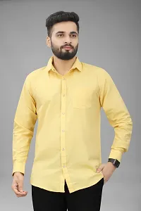 Mens Wear Pure Cotton Yellow Color Shirt-thumb1