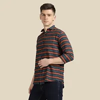 Mens Wear Pure Cotton Striped Printed Multicolor Color Shirt-thumb2