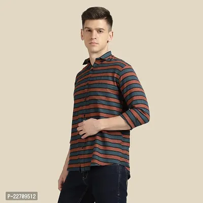 Mens Wear Pure Cotton Striped Printed Multicolor Color Shirt-thumb3