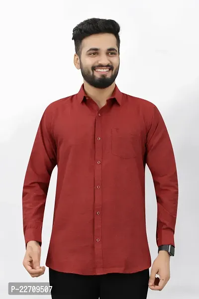 Mens Wear Pure Cotton Red Color Shirt
