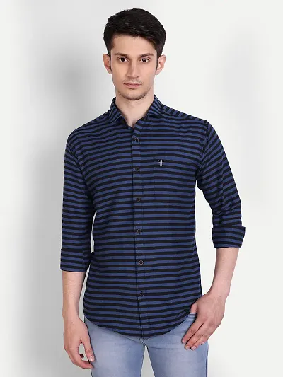 Mens Wear Pure Striped Color Shirt