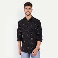 Mens Wear Pure Cotton Butta Printed Black Color Shirt  Mens wearshirt printed shirt for daily-thumb1