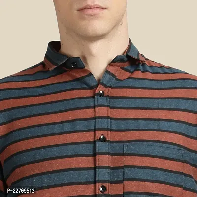 Mens Wear Pure Cotton Striped Printed Multicolor Color Shirt-thumb5