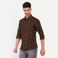 Mens Wear Pure Cotton Butta Printed Brown Color Shirt  Mens wearshirt printed shirt for daily-thumb3